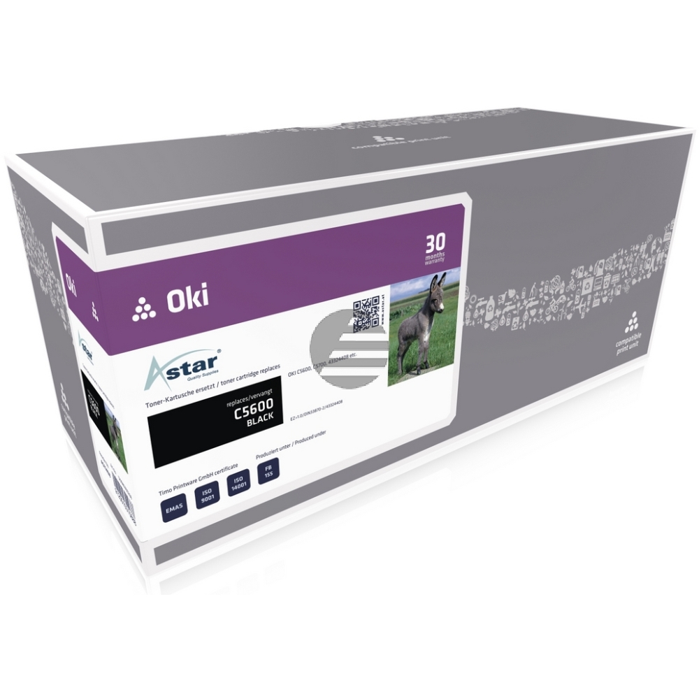 Astar Toner-Kit schwarz (AS11408) ersetzt 43324408