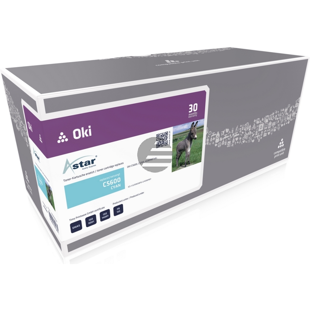 Astar Toner-Kit cyan (AS14907) ersetzt 43381907