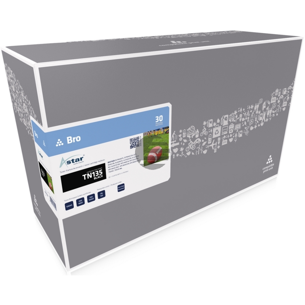 Astar Toner-Kit schwarz HC (AS11135) ersetzt TN-135BK