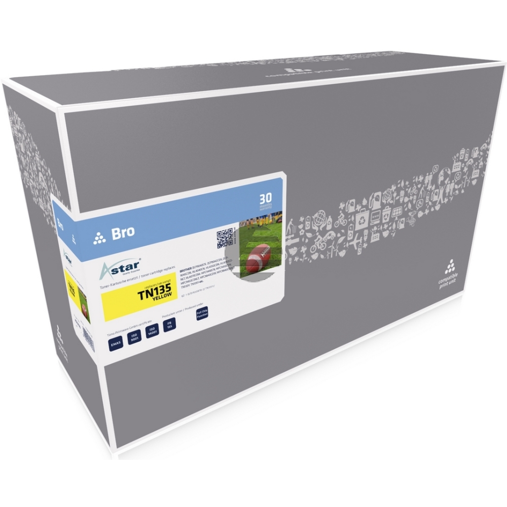 Astar Toner-Kit gelb HC (AS13135) ersetzt TN-135Y