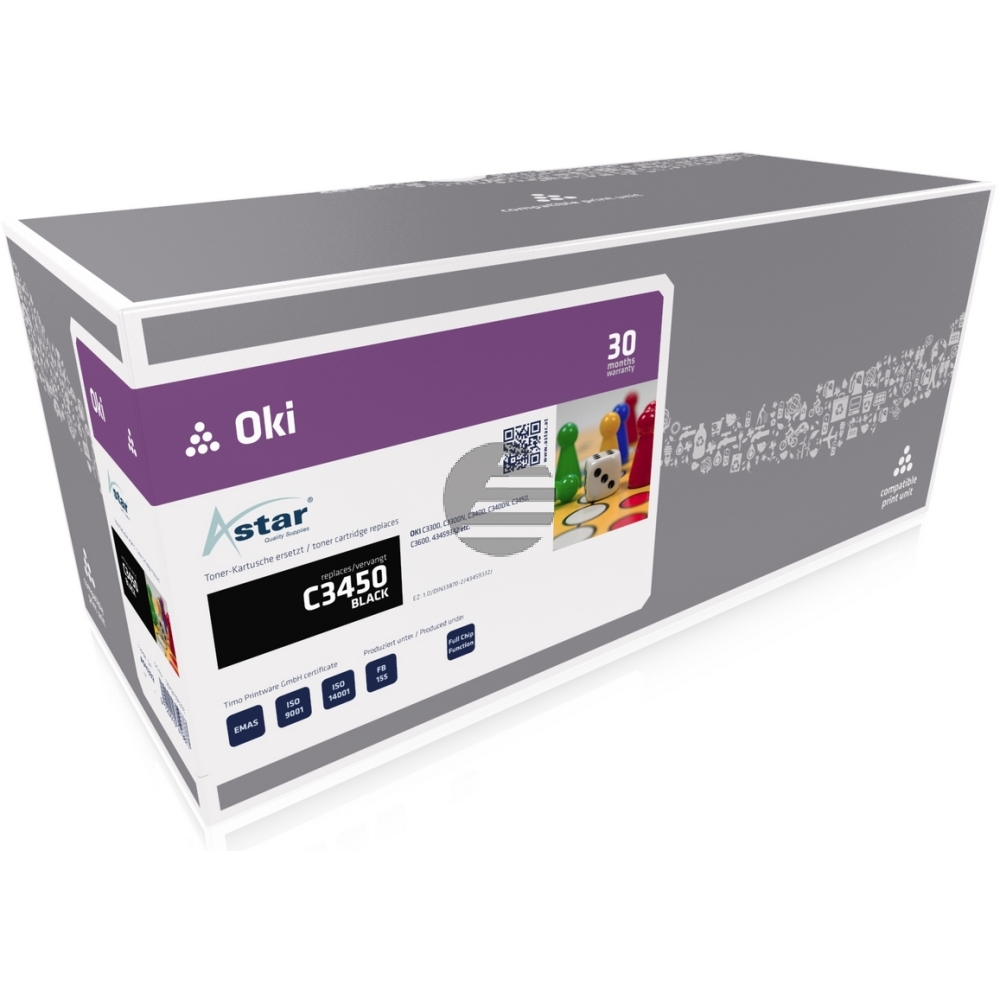 Astar Toner-Kit schwarz HC plus + (AS11332) ersetzt 43459332