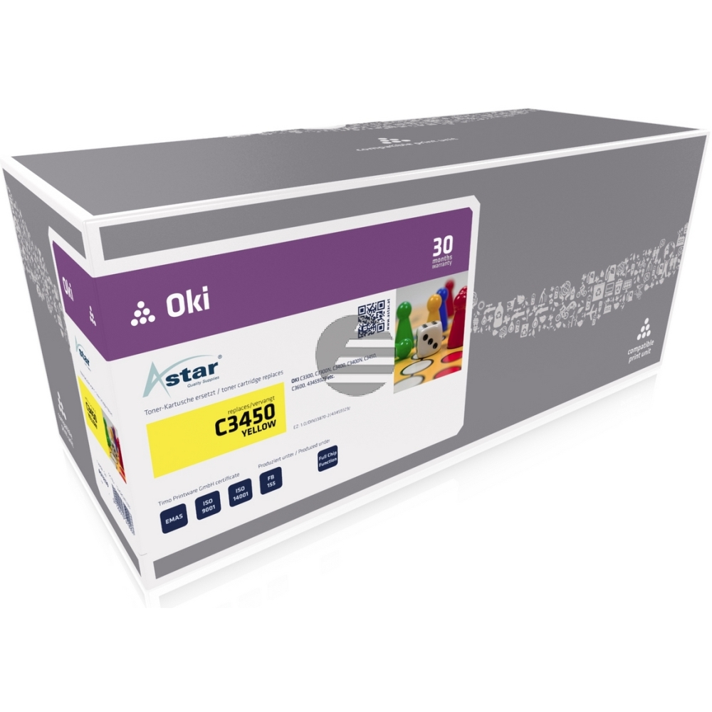 Astar Toner-Kit gelb HC plus + (AS13329) ersetzt 43459329