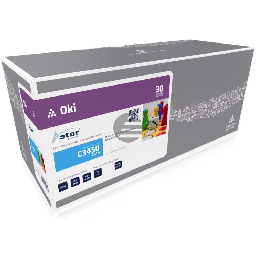 Astar Toner-Kit cyan HC plus + (AS14331) ersetzt 43459331