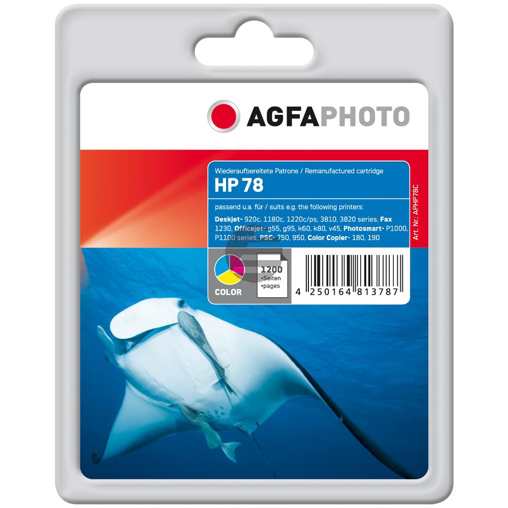 Agfaphoto Tintendruckkopf cyan/gelb/magenta HC (APHP78C) ersetzt 78 Agfaphoto Tintendruckkopf cyan/gelb/magenta HC (APHP78C) ersetzt 78