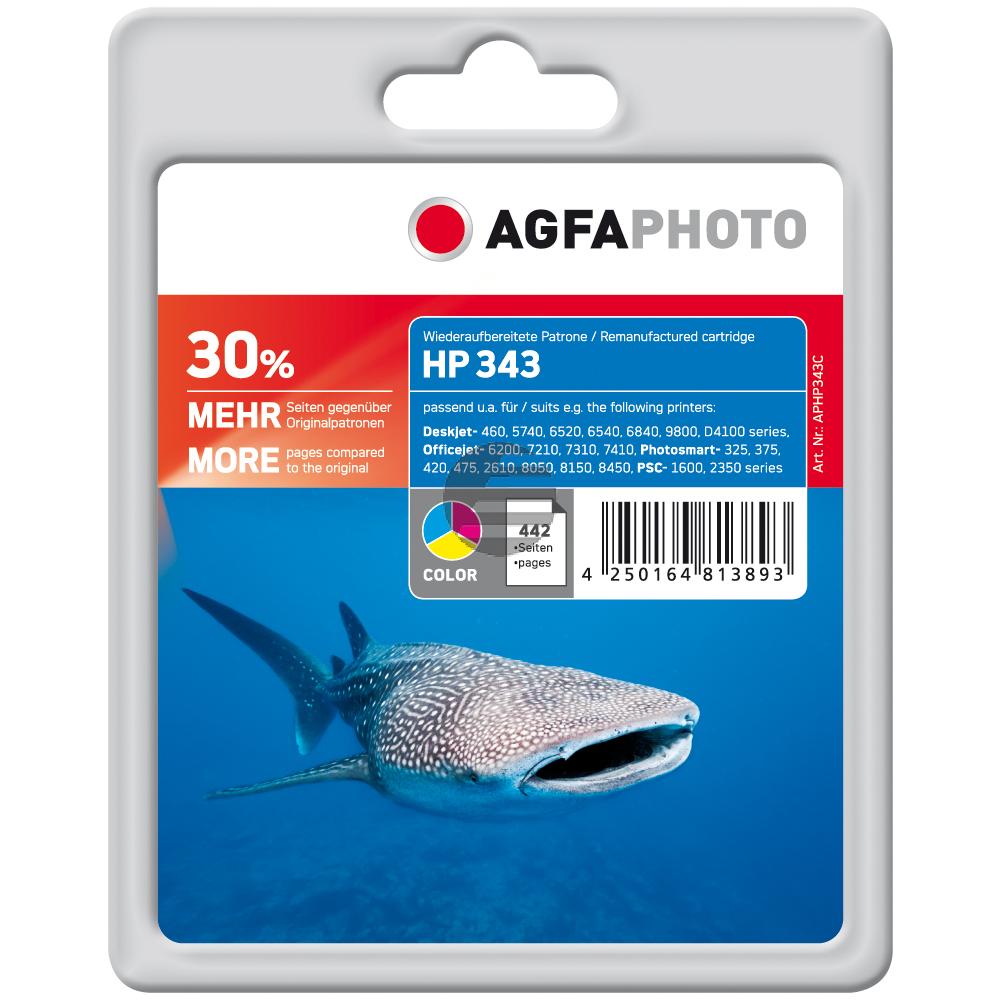Agfaphoto Tintendruckkopf cyan/gelb/magenta (APHP343C) ersetzt 343 Agfaphoto Tintendruckkopf cyan/gelb/magenta (APHP343C) ersetzt 343