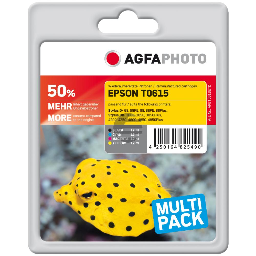 Agfaphoto Tintenpatrone gelb, magenta, schwarz, cyan (APET061SETD) ersetzt T0615