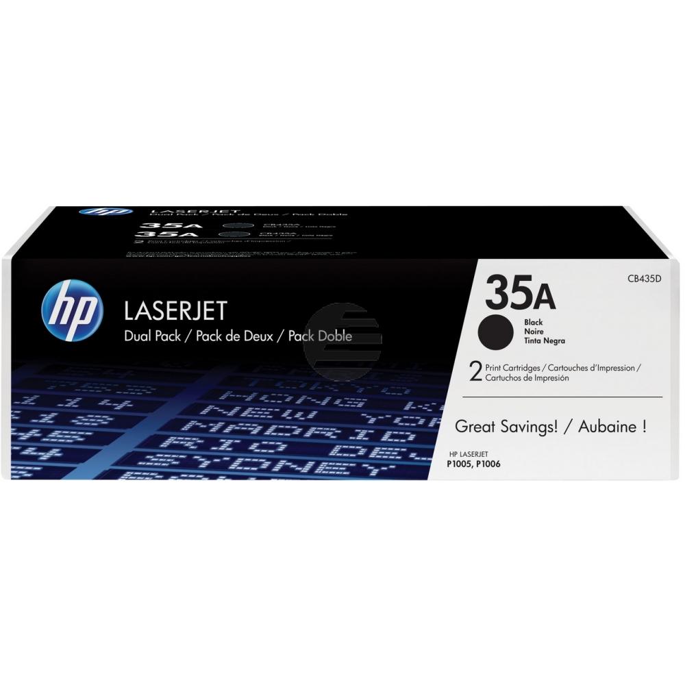 HP Toner-Kartusche 2 x schwarz (CB435AD, 35AD)