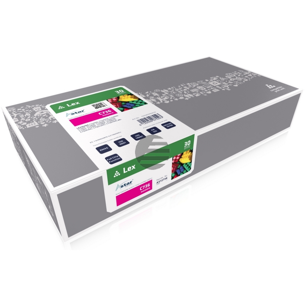 Astar Toner-Kartusche magenta HC (AS12736) ersetzt C736H2MG Astar Toner-Kartusche magenta HC (AS12736) ersetzt C736H2MG