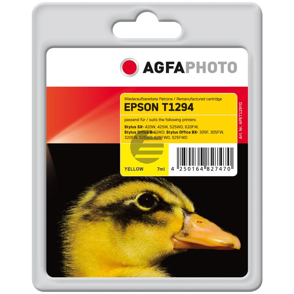Agfaphoto Tintenpatrone gelb HC (APET129YD) ersetzt T1294