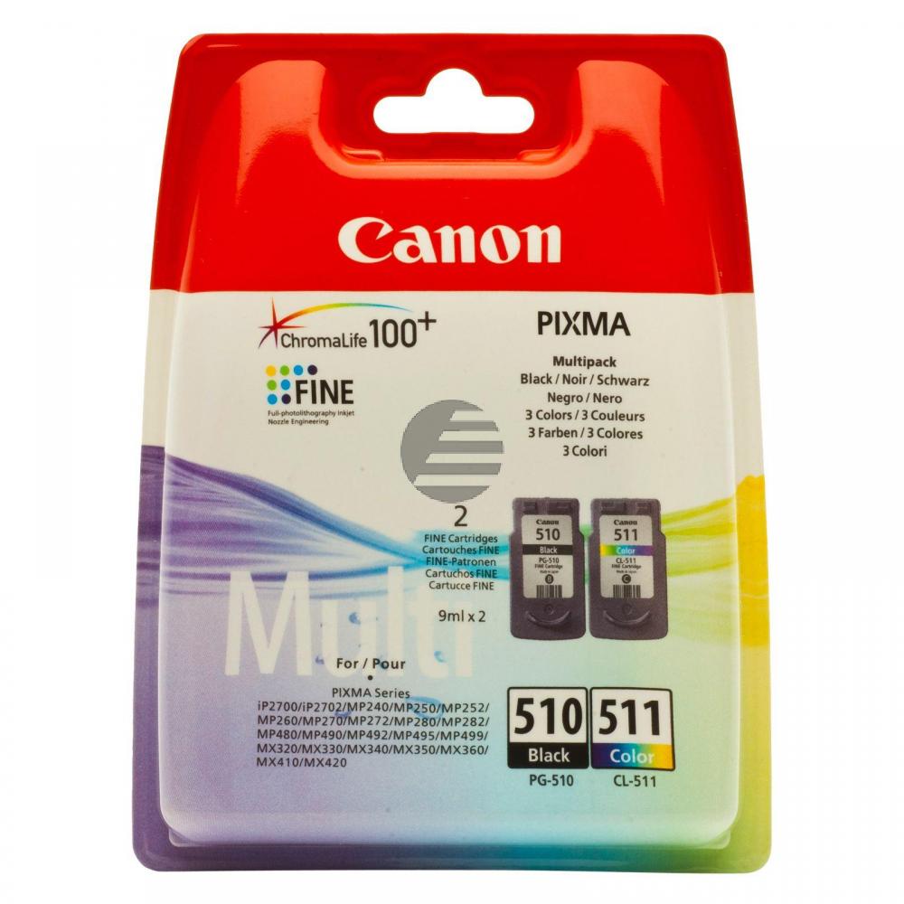 Canon Tintenpatrone cyan/magenta/gelb, schwarz (2970B010, CL-511, PG-510)