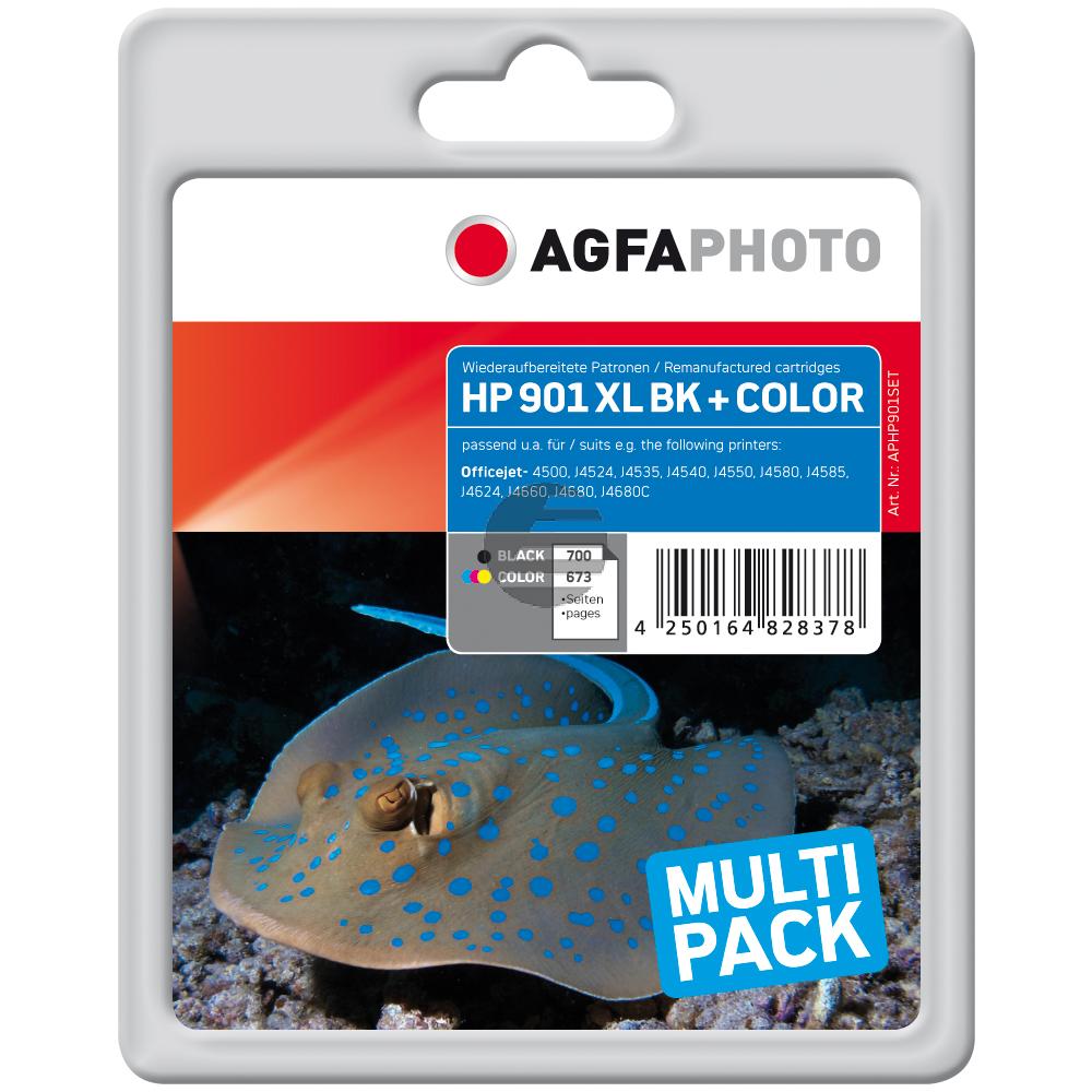 Agfaphoto Tintendruckkopf cyan/magenta/gelb, schwarz (APHP901SET) ersetzt 901/901XL