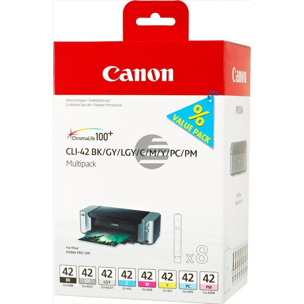 Canon Tintenpatrone gelb, magenta, photo cyan, photo magenta, schwarz, cyan, grau, hellgrau (6384B010, CLI-42BK, CLI-42C, CLI-42