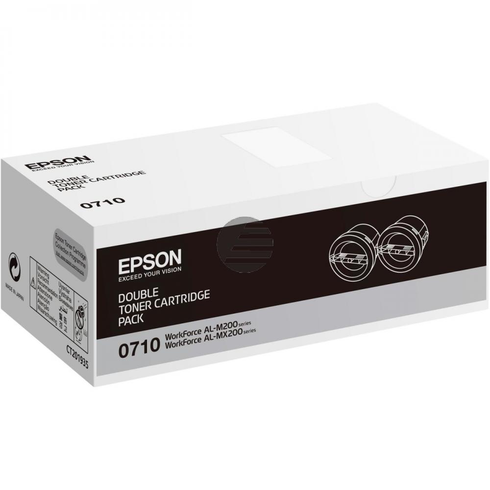 Epson Toner-Kartusche 2 x schwarz (C13S050710, 0710)