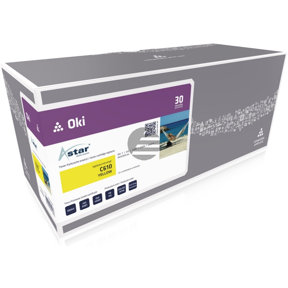 Astar Toner-Kit gelb (AS13610) ersetzt 44315305 Astar Toner-Kit gelb (AS13610) ersetzt 44315305