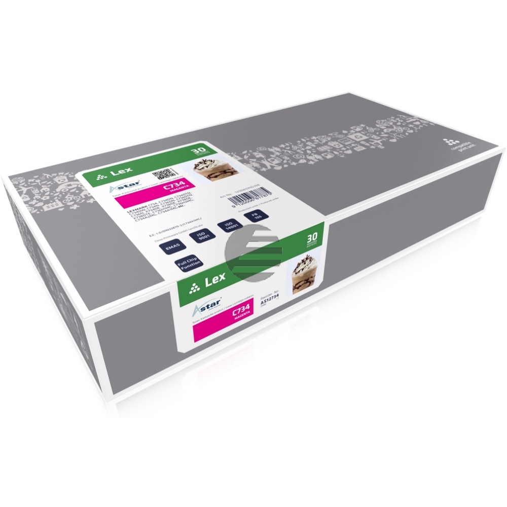Astar Toner-Kartusche magenta (AS12734) ersetzt C734A2MG Astar Toner-Kartusche magenta (AS12734) ersetzt C734A2MG