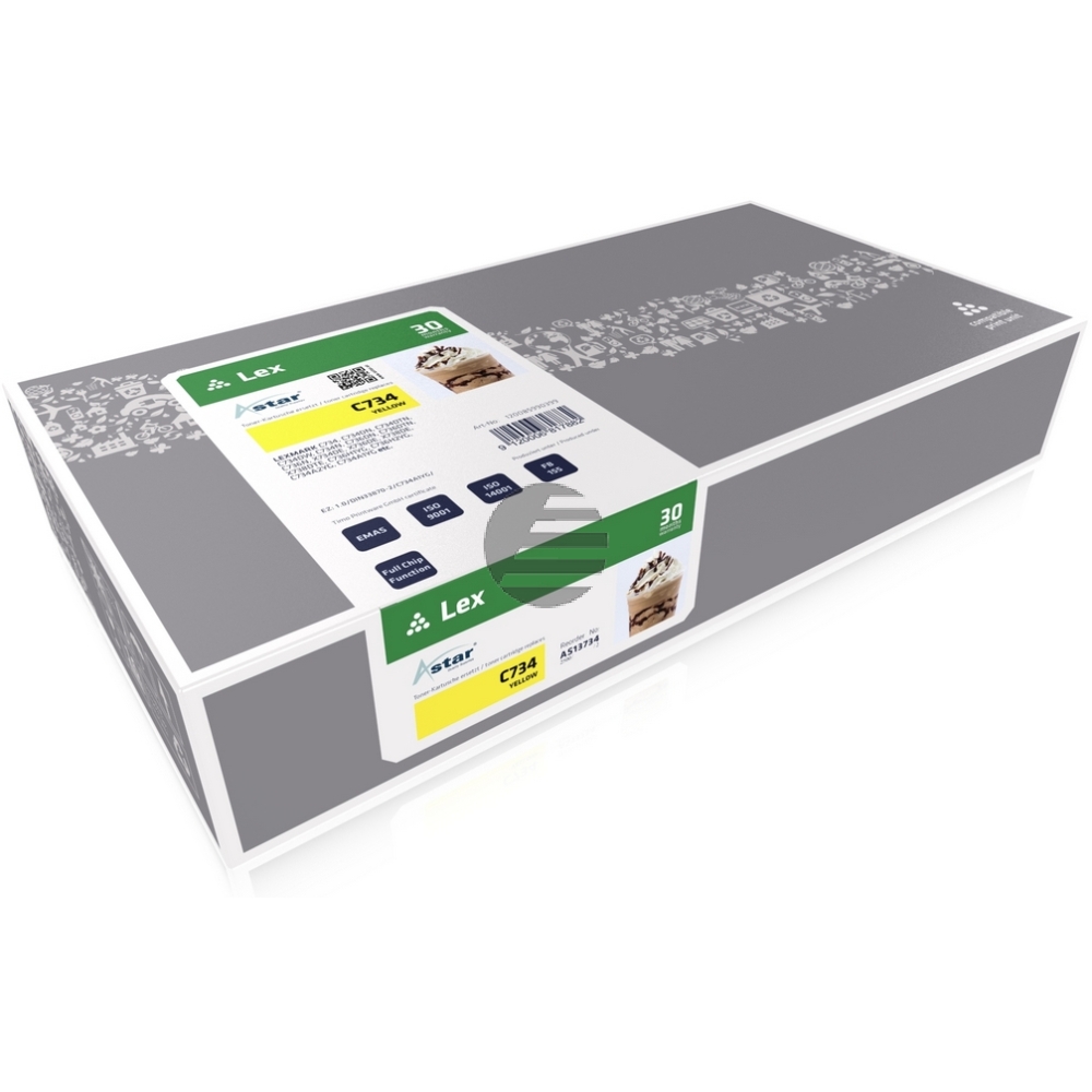 Astar Toner-Kartusche gelb (AS13734) ersetzt C734A2YG Astar Toner-Kartusche gelb (AS13734) ersetzt C734A2YG