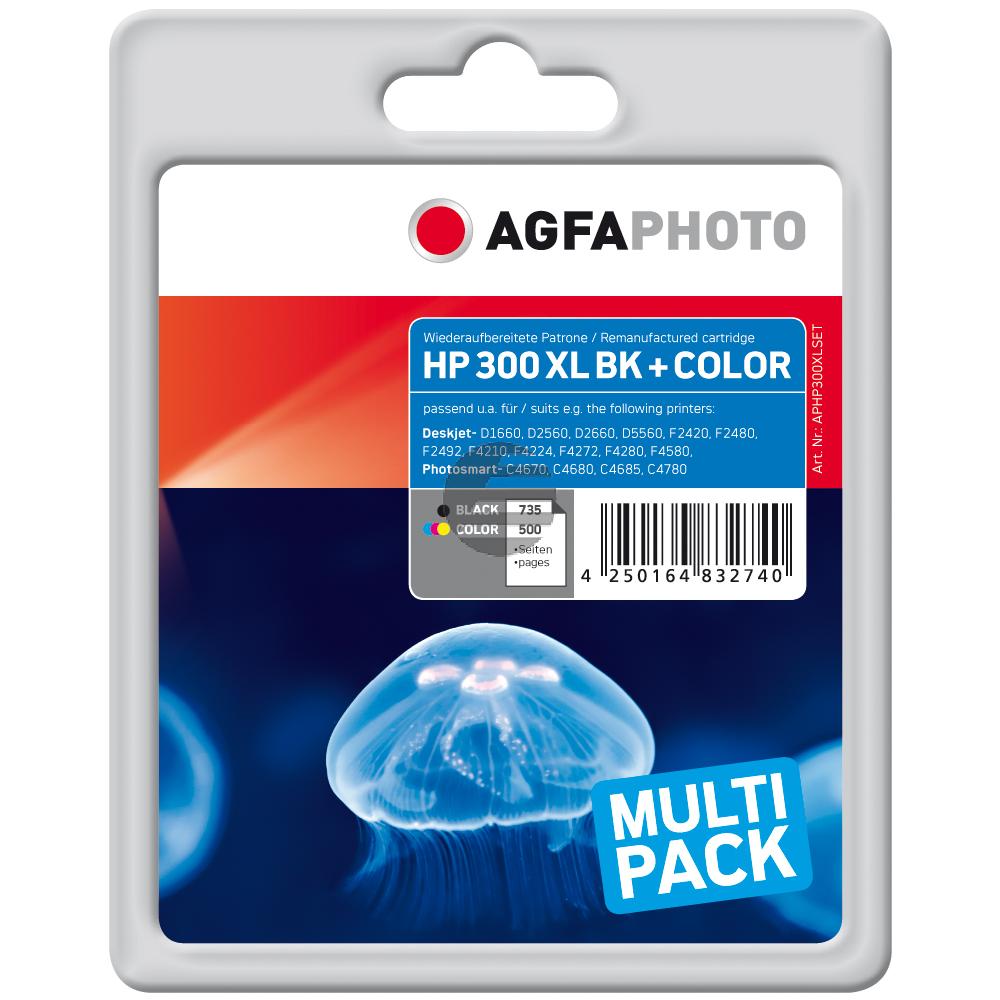 Agfaphoto Tintendruckkopf cyan/magenta/gelb, schwarz (APHP300XLSET) ersetzt 300