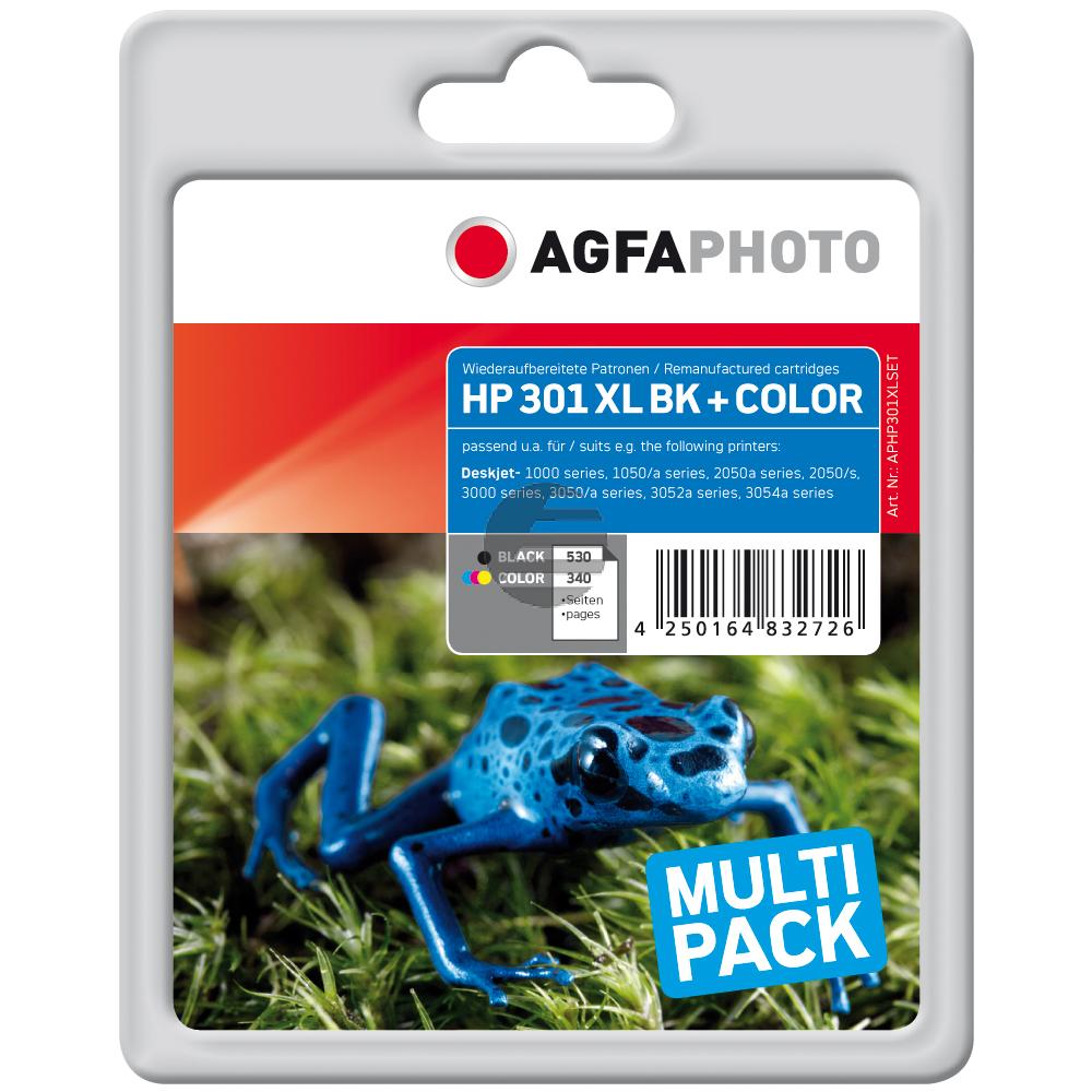 Agfaphoto Tintendruckkopf cyan/magenta/gelb, schwarz (APHP301XLSET) ersetzt 301