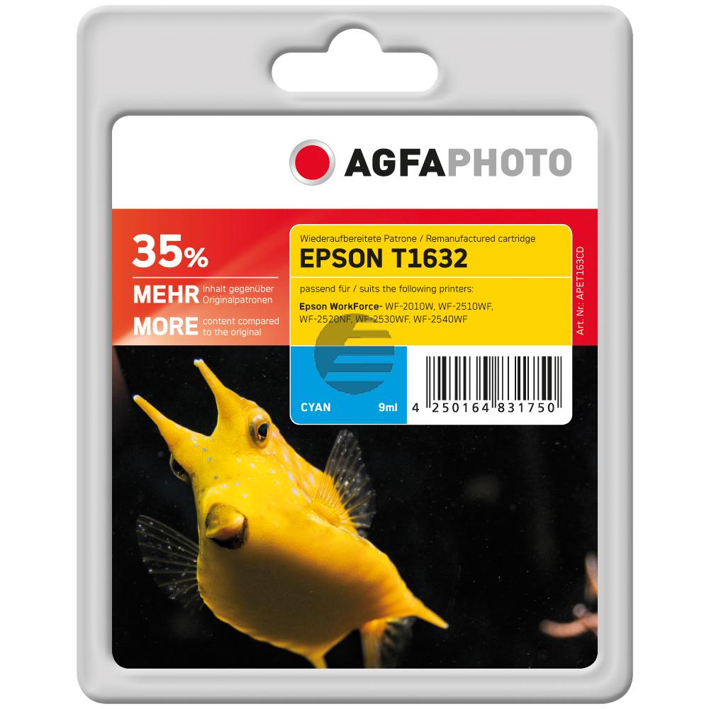 Agfaphoto Tintenpatrone cyan HC (APET163CD) ersetzt T1632