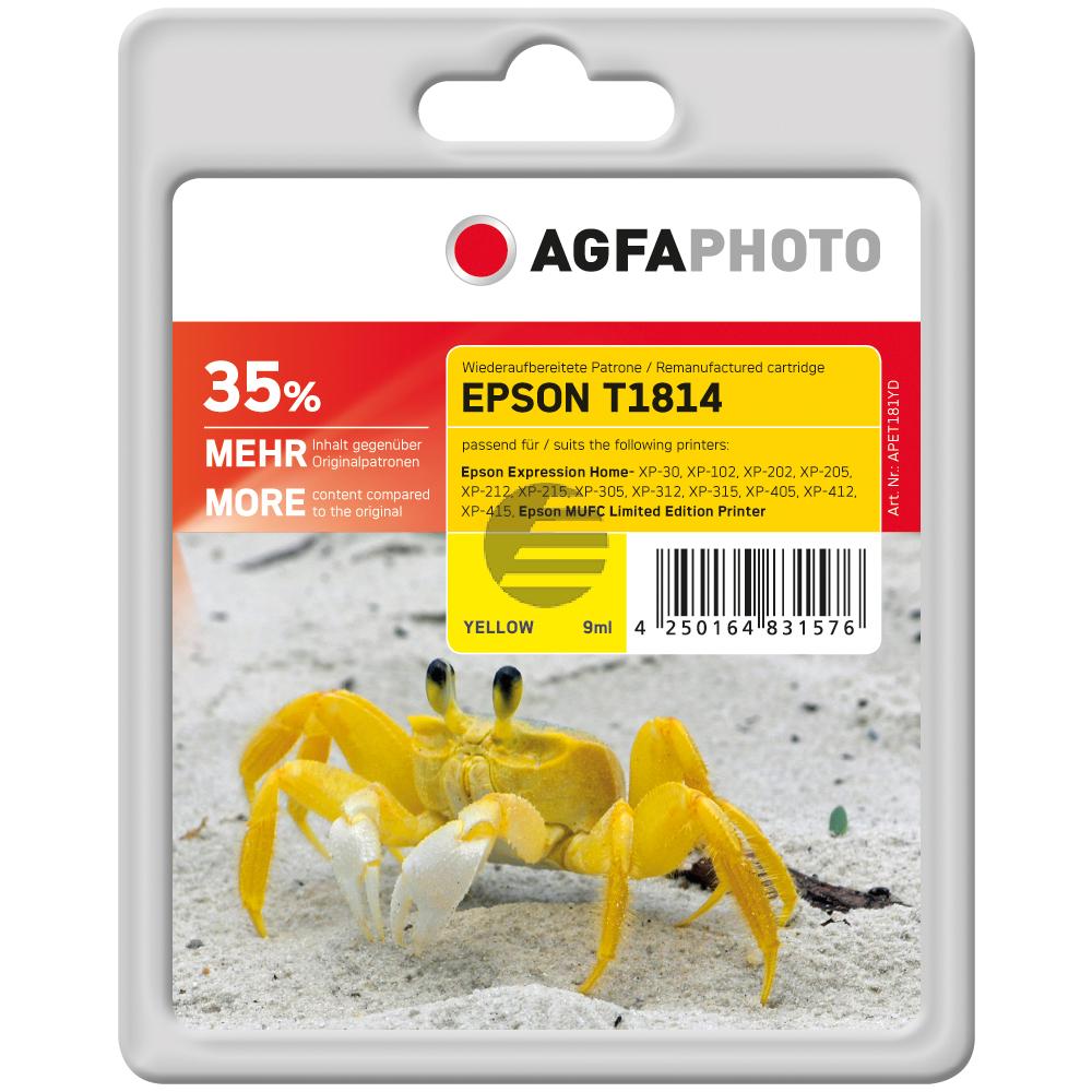 Agfaphoto Tintenpatrone gelb HC (APET181YD) ersetzt T1814