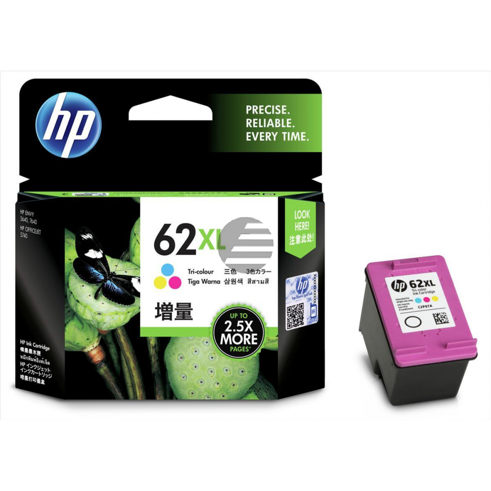 HP Tintendruckkopf cyan/magenta/gelb HC (C2P07AE#UUS, 62XL)