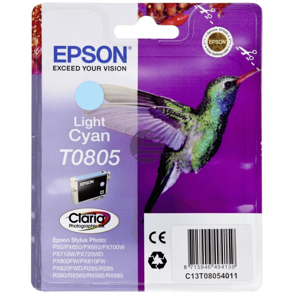 Epson Tintenpatrone cyan light (C13T08054011, T0805)