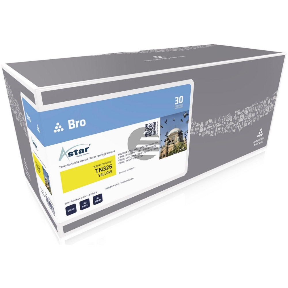 Astar Toner-Kartusche gelb (AS13326) ersetzt TN-326Y Astar Toner-Kartusche gelb (AS13326) ersetzt TN-326Y