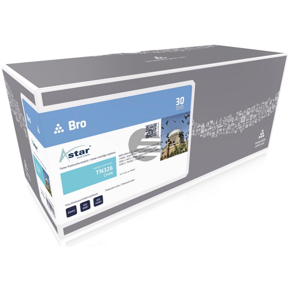Astar Toner-Kartusche cyan (AS14326) ersetzt TN-326C Astar Toner-Kartusche cyan (AS14326) ersetzt TN-326C