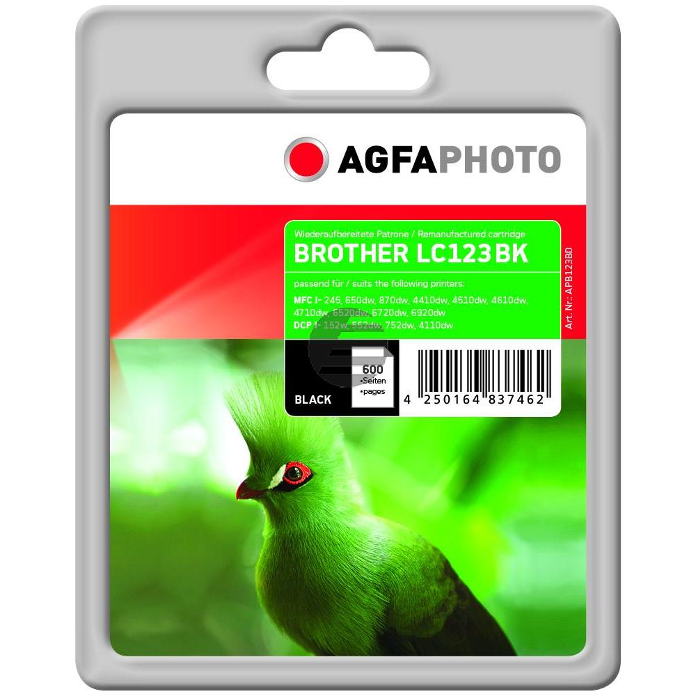 Agfaphoto Tintenpatrone schwarz (APB123BD) ersetzt LC-123BK