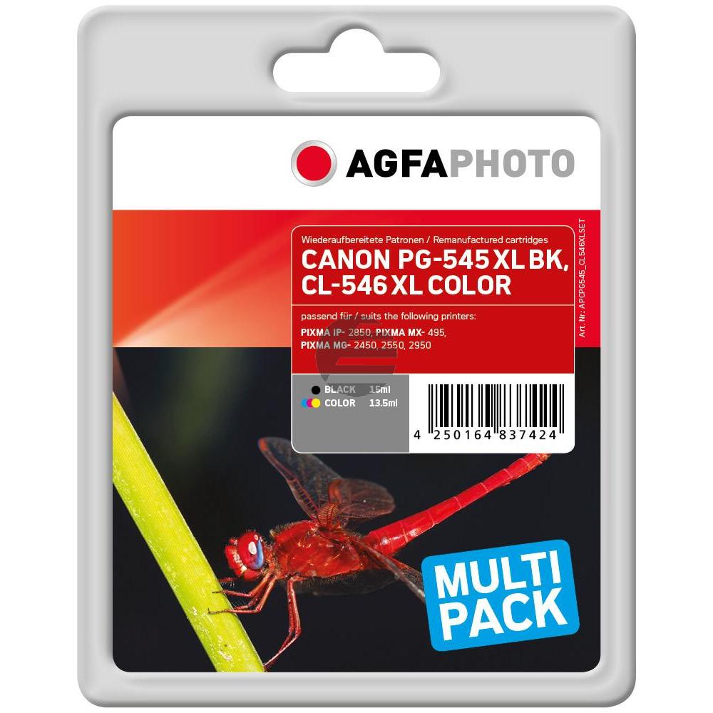 Agfaphoto Tintendruckkopf cyan/magenta/gelb, schwarz HC (APC545CL546XLSET) ersetzt CL-546