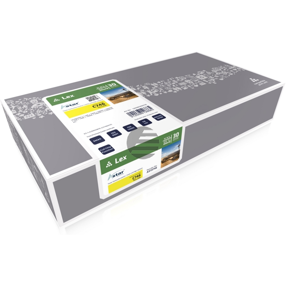 Astar Toner-Kartusche gelb (AS13746) ersetzt C746A2YG Astar Toner-Kartusche gelb (AS13746) ersetzt C746A2YG