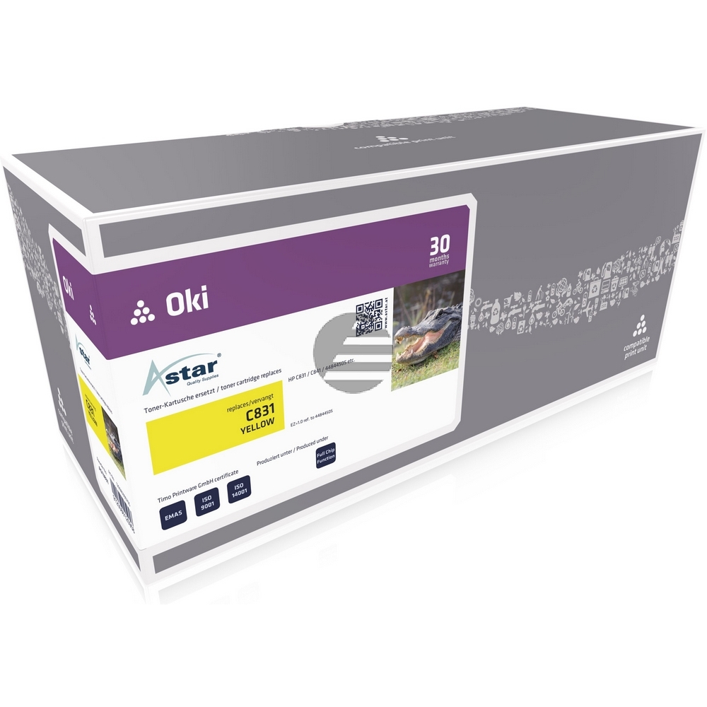Astar Toner-Kit gelb (AS13831) ersetzt 44844505 Astar Toner-Kit gelb (AS13831) ersetzt 44844505