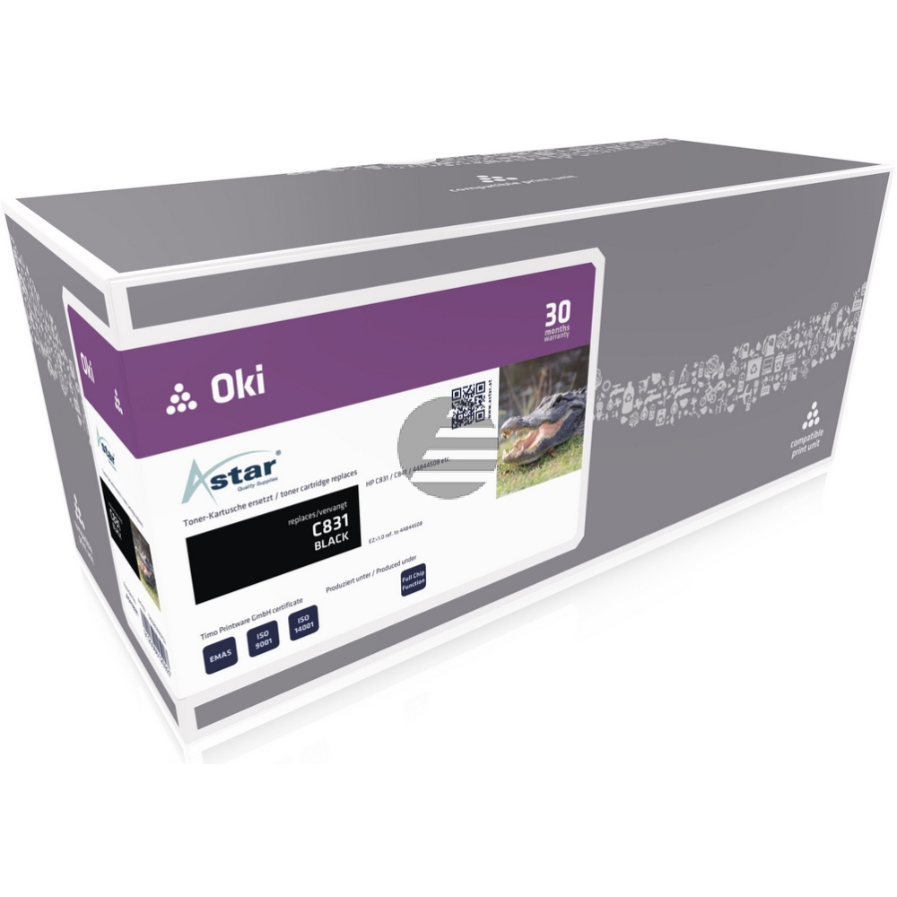Astar Toner-Kit schwarz (AS11831) ersetzt 44844508 Astar Toner-Kit schwarz (AS11831) ersetzt 44844508