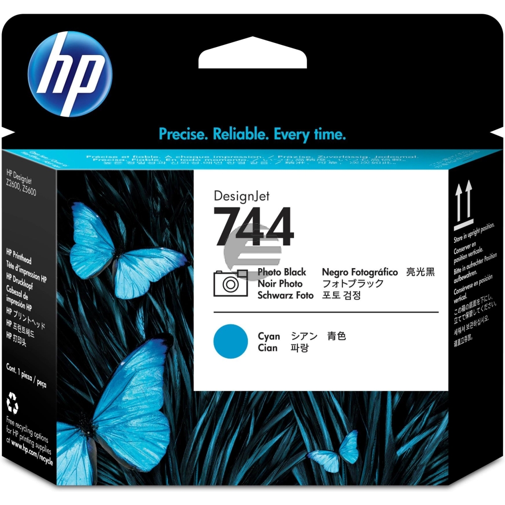 HP Tintendruckkopf schwarz, cyan (F9J86A, 744) HP Tintendruckkopf schwarz, cyan (F9J86A, 744)