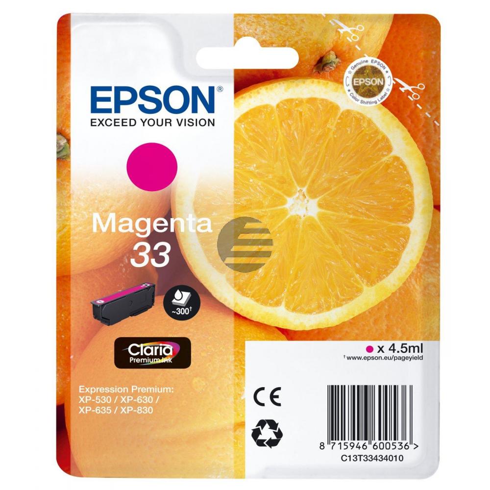 Epson Tintenpatrone with secure magenta (C13T33434022, T3343)