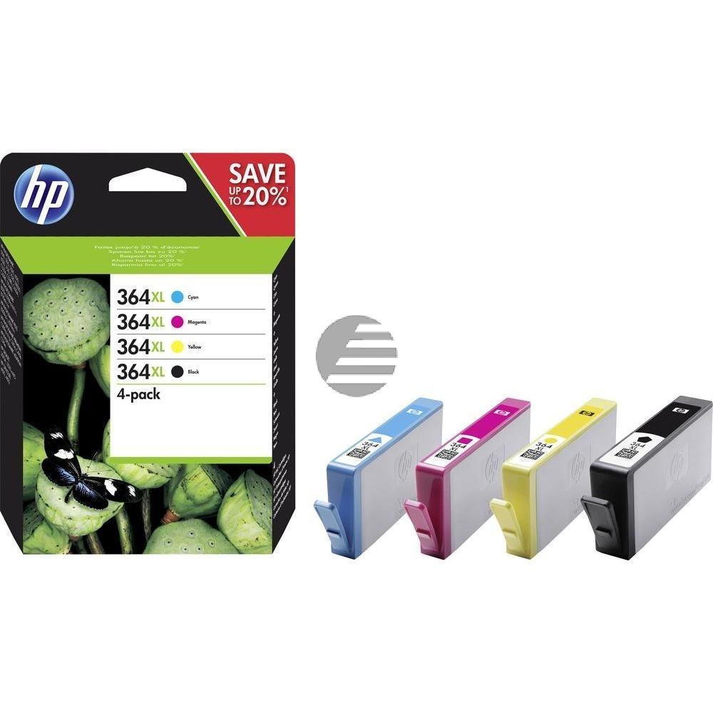 HP Tintenpatrone gelb, magenta, schwarz, cyan HC (N9J74AE#301, 364XL)