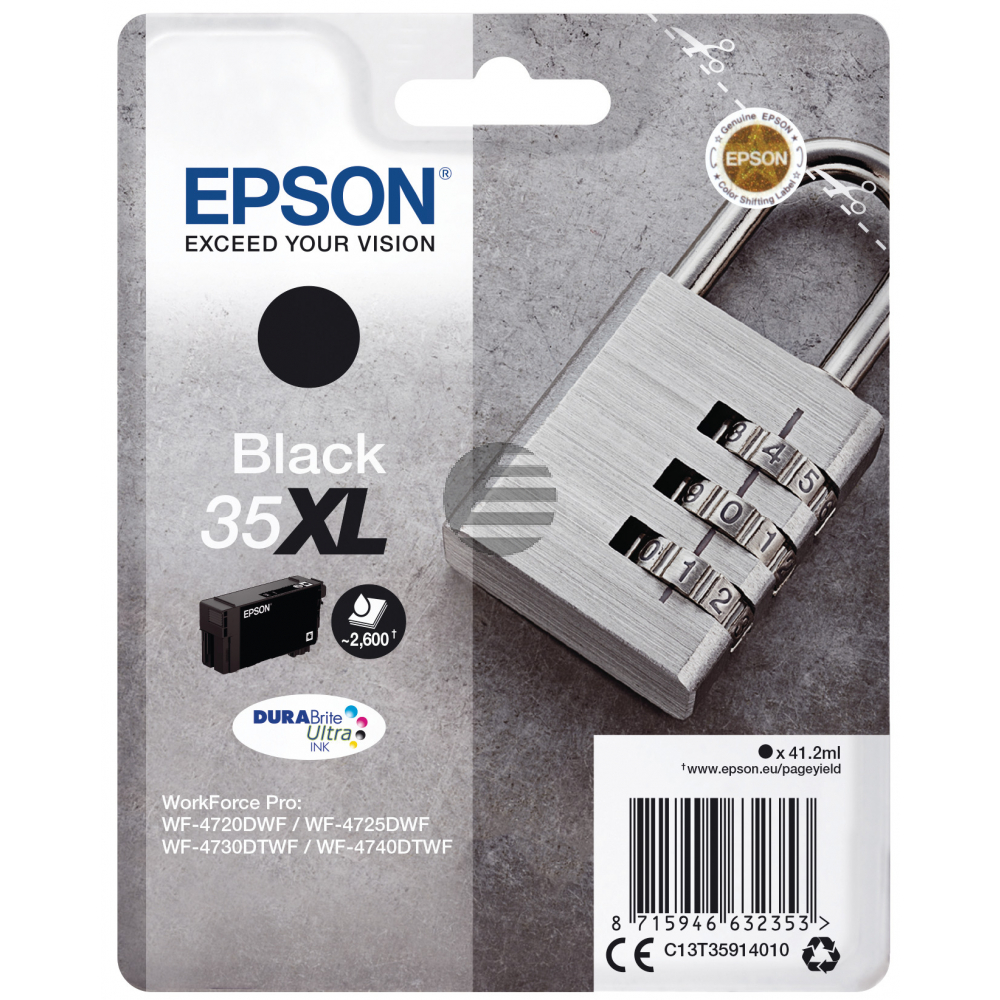 Epson Tintenpatrone schwarz HC (C13T35914020, 35XL)