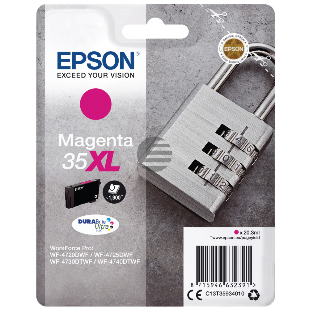 Epson Tintenpatrone magenta HC (C13T35934010, 35XL)