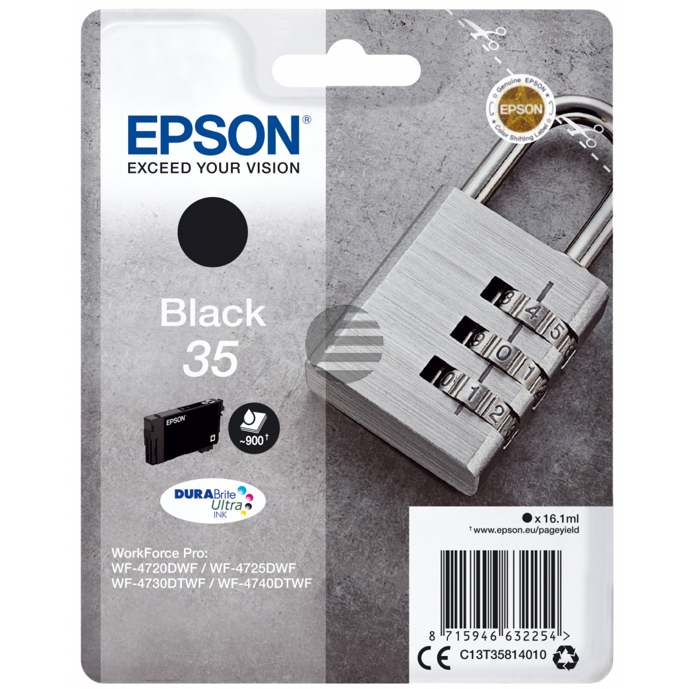 Epson Tintenpatrone schwarz (C13T35814010, 35)