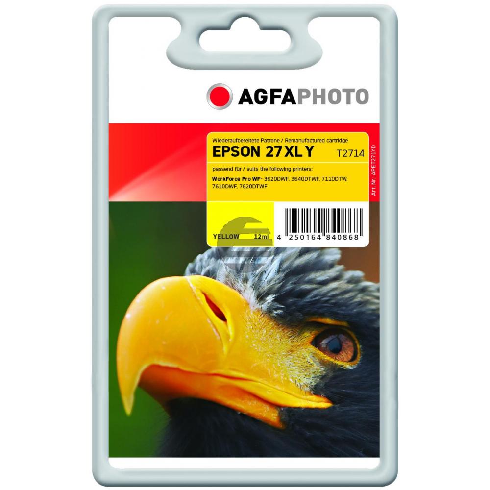 Agfaphoto Tintenpatrone gelb HC (APET271YD) ersetzt T2714