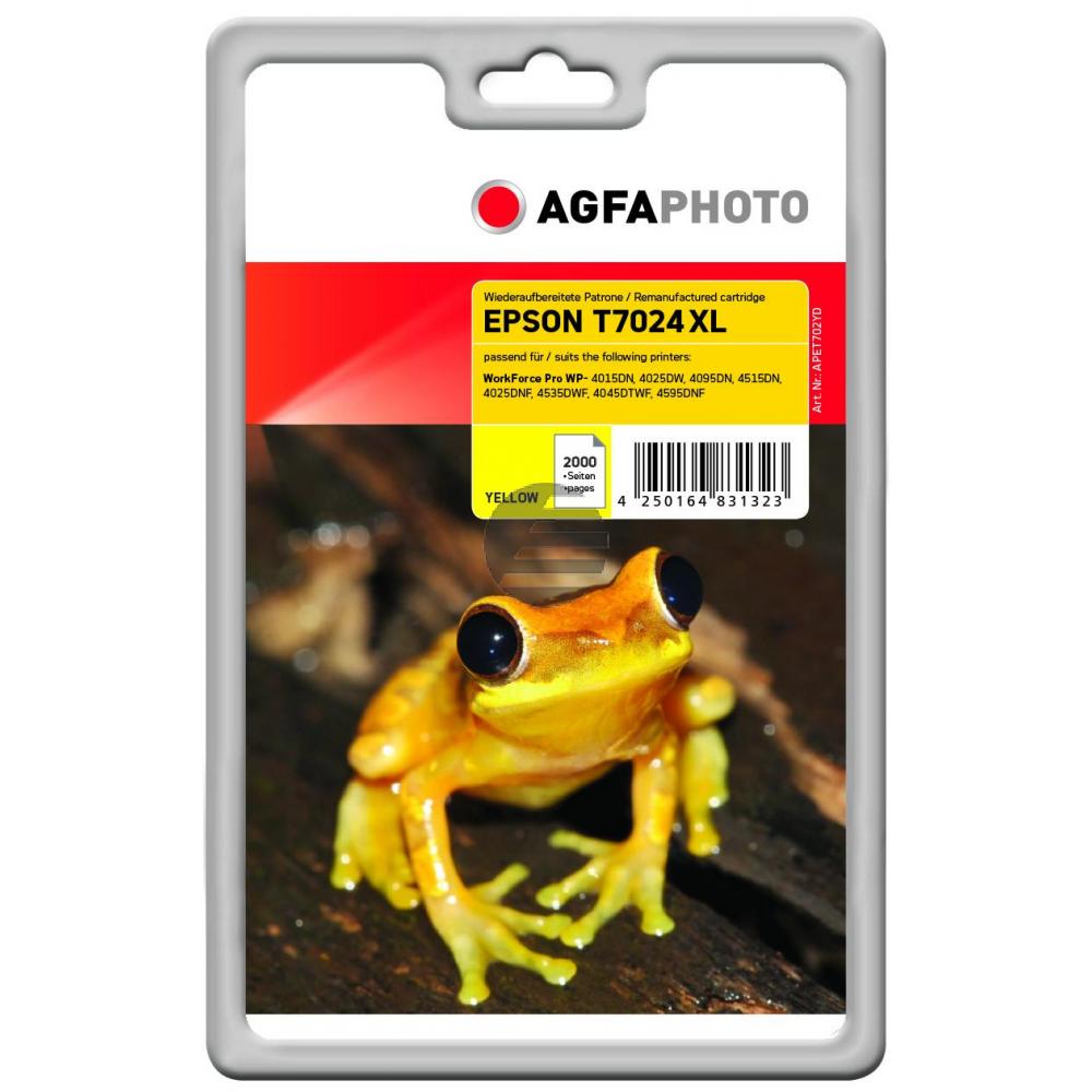 Agfaphoto Tintenpatrone gelb HC (APET702YD) ersetzt T7024