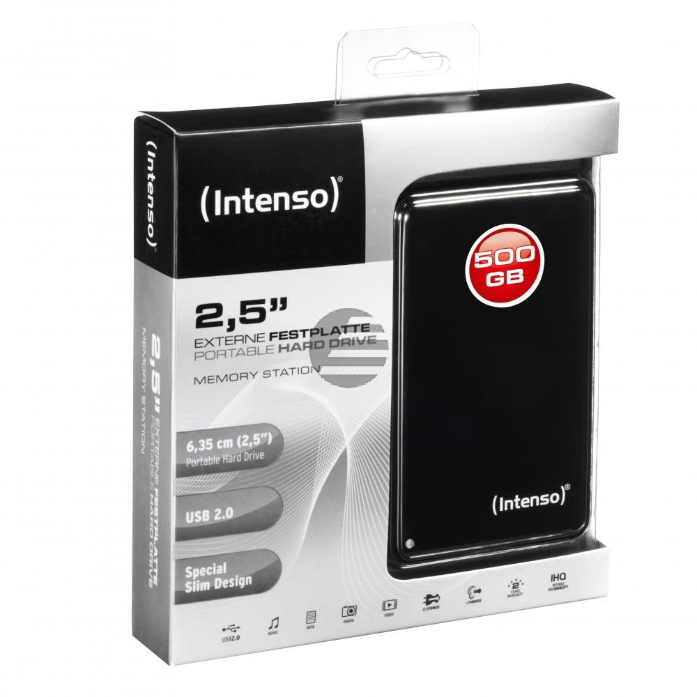 INTENSO 2.5 HDD FESTPLATTE EXTERN 500GB 6002530 USB 2.0 tragbar schwarz
