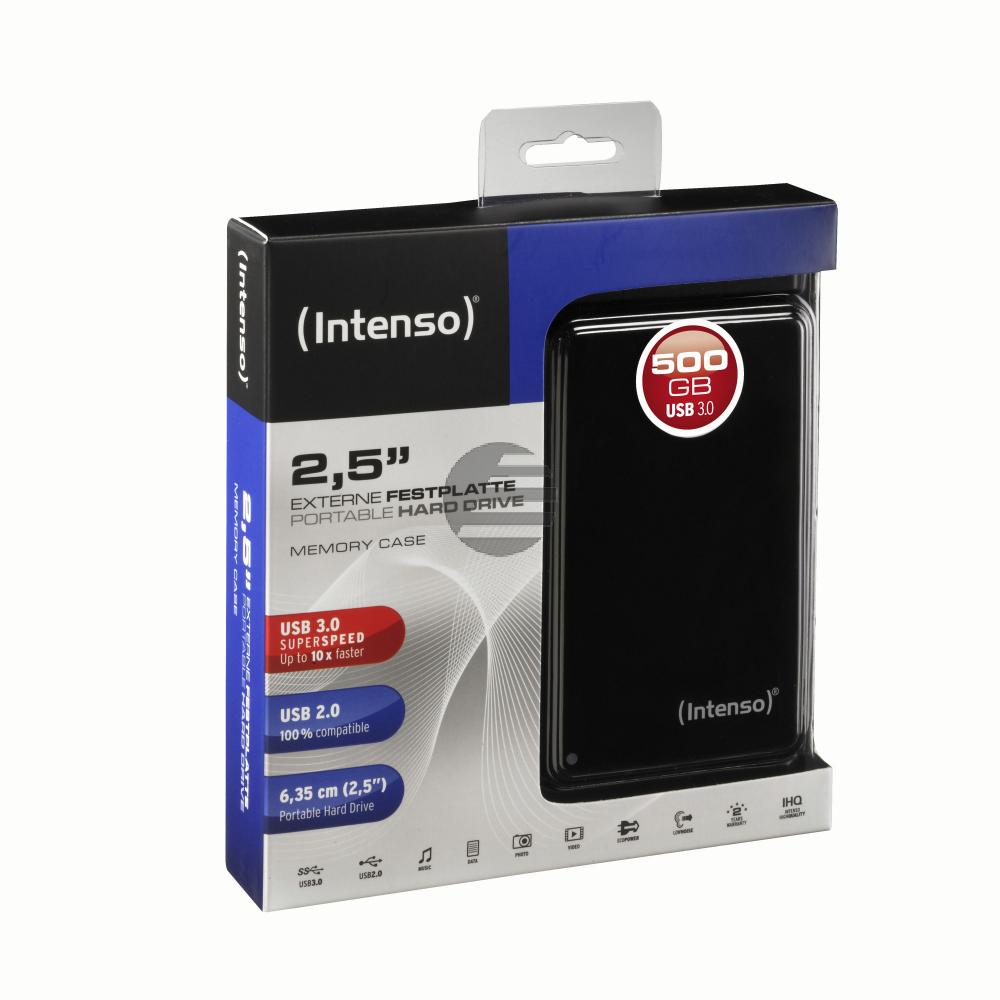 INTENSO 2.5 HDD FESTPLATTE EXTERN 500GB 6021530 USB 3.0 tragbar schwarz