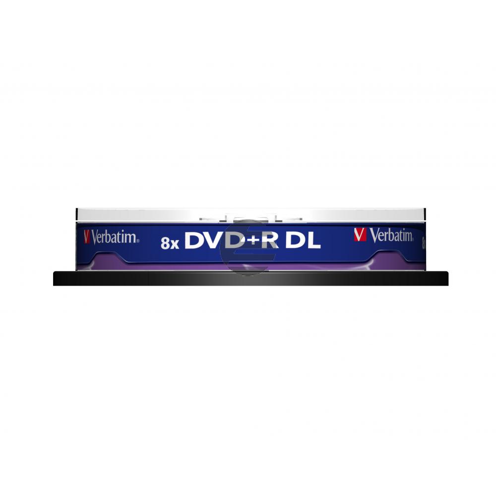 VERBATIM DVD+R 8.5GB 8x (10) SP 43666 Spindel Double Layer matt silber