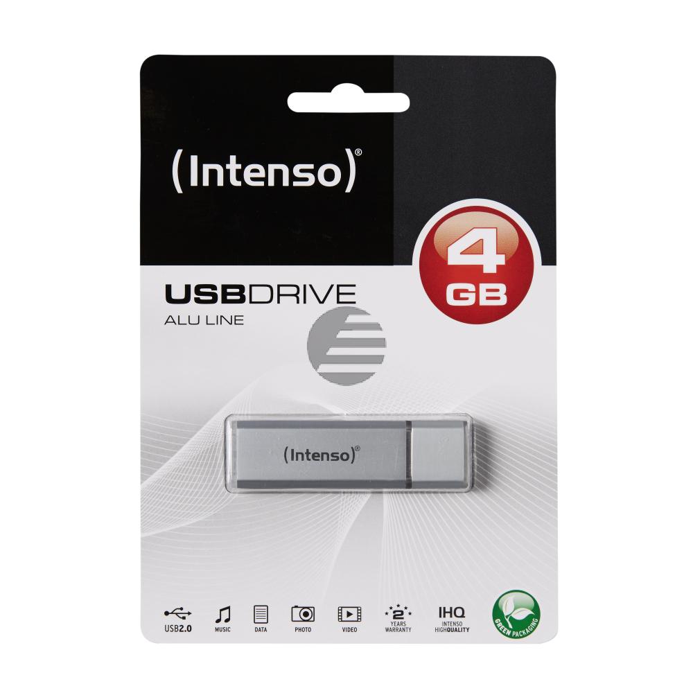 INTENSO USB STICK 2.0 4GB SILBER 3521452 Alu Line