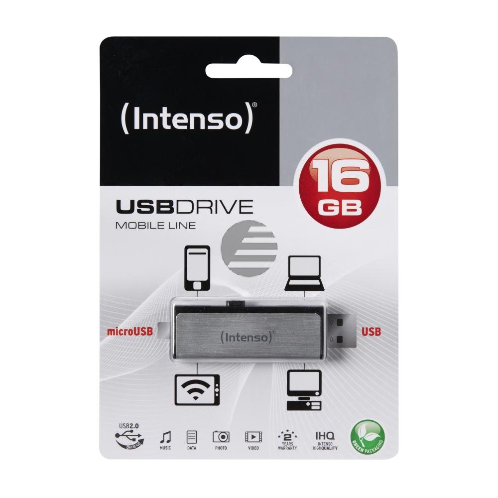 INTENSO USB STICK 2.0 16GB SILBER 3523470 Mobile Line