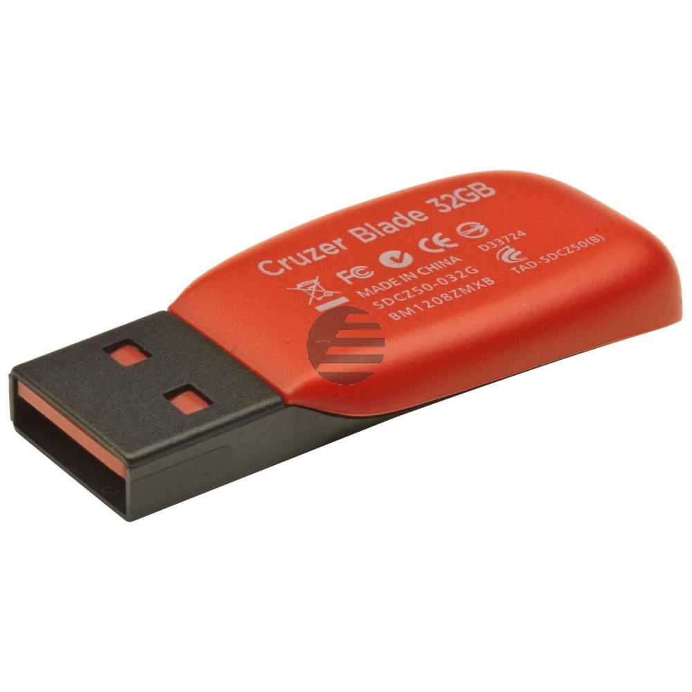 SANDISK CRUZER BLADE USB STICK 32GB SDCZ50-032G-B35 USB 2.0 schwarz