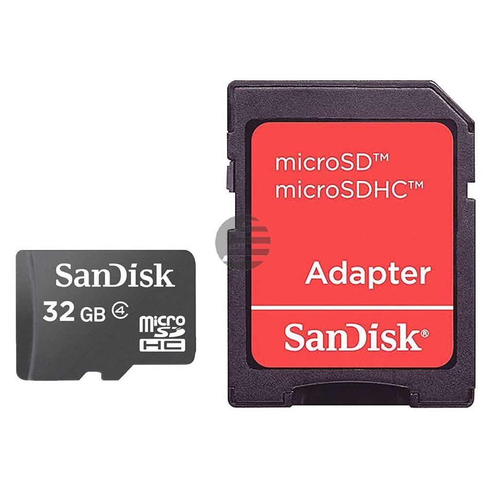 SANDISK MICRO SDHC SPEICHERKARTE 32GB SDSDQM-032G-B35A mit Adapter
