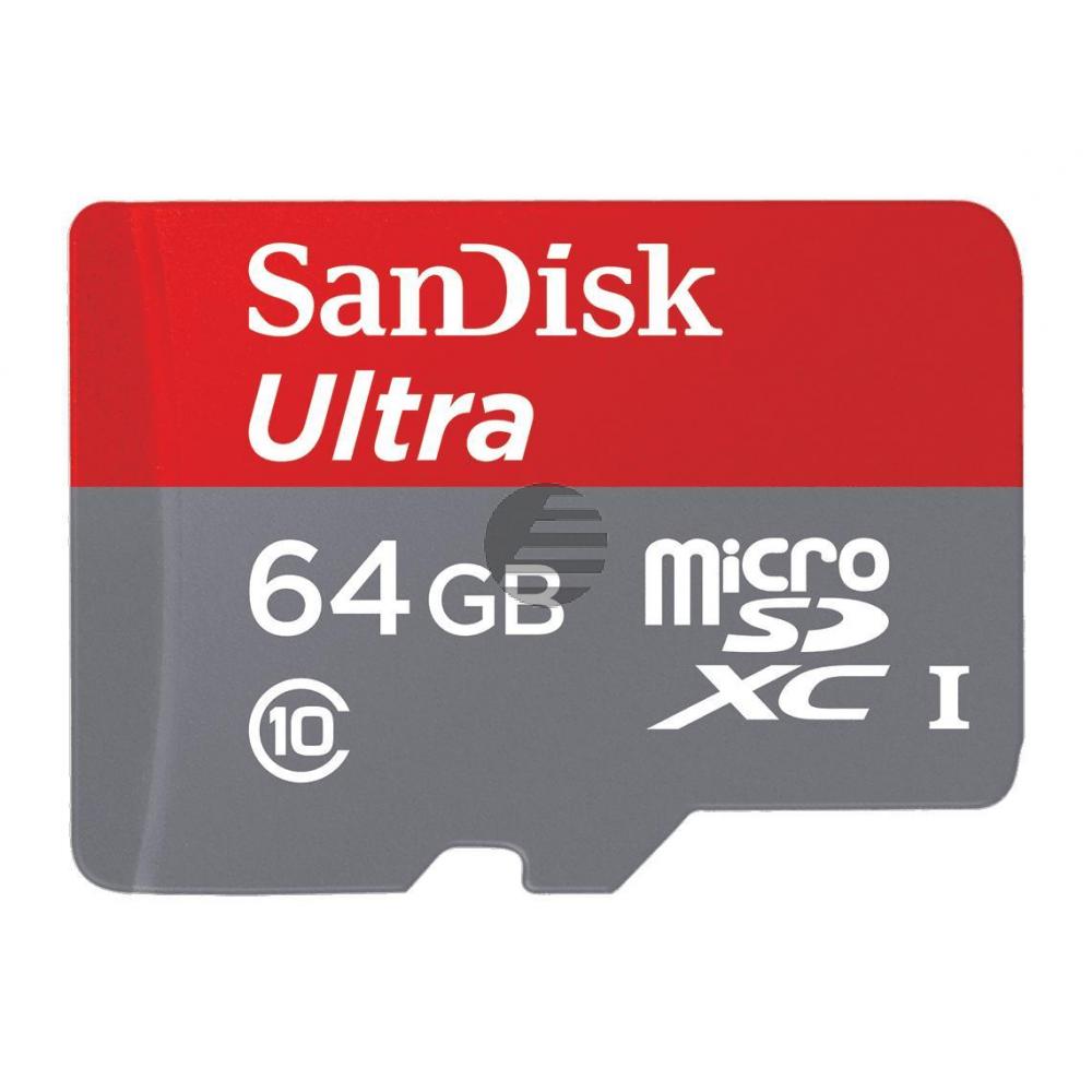 SANDISK MICRO SDXC SPEICHERKARTE 64GB SDSQUNC-064G-GN6IA mit Adapter
