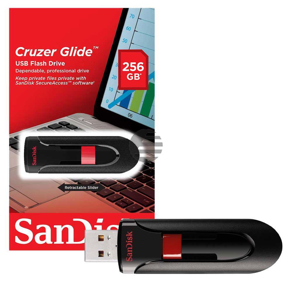 SANDISK CRUZER GLIDE USB STICK 256GB SDCZ60-256G-B35 USB 2.0 schwarz